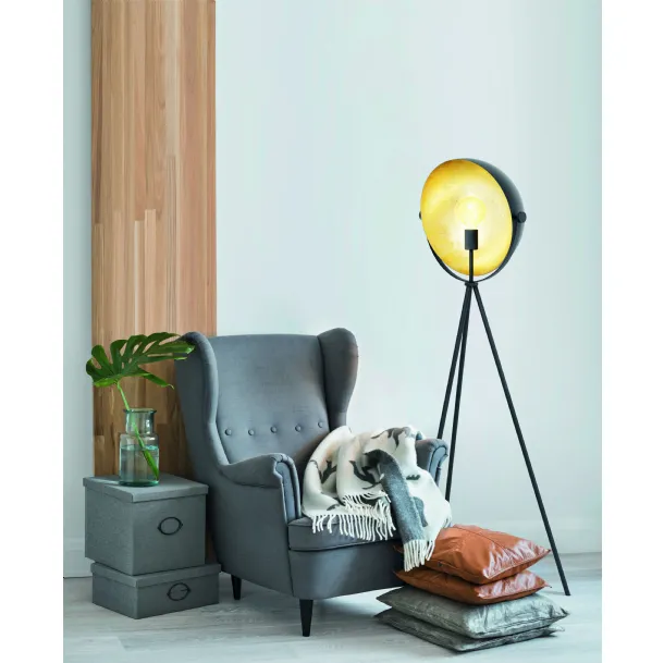 Lampada da terra in metallo colore nero e oro Darnius di Eglo