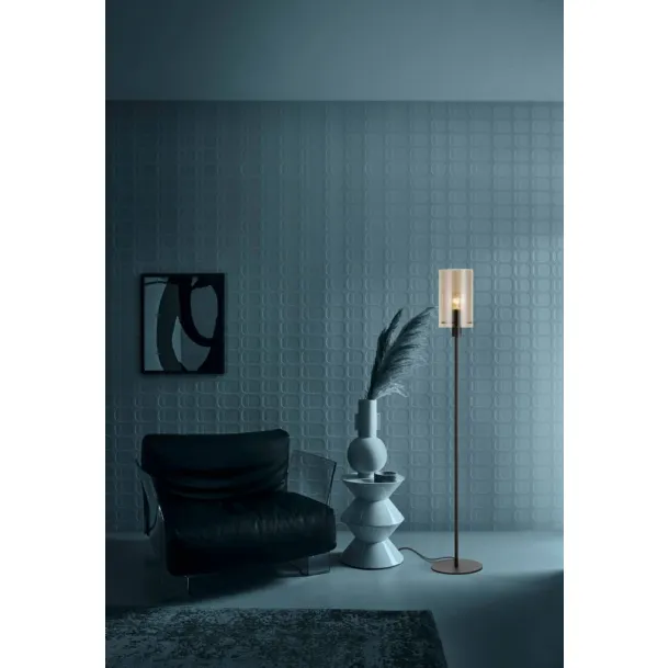 Lampada da terra in metallo e vetro Polverara di Eglo