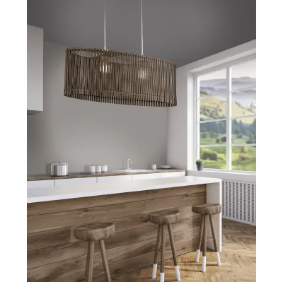 Lampada a sospensione in legno Sendero di Eglo