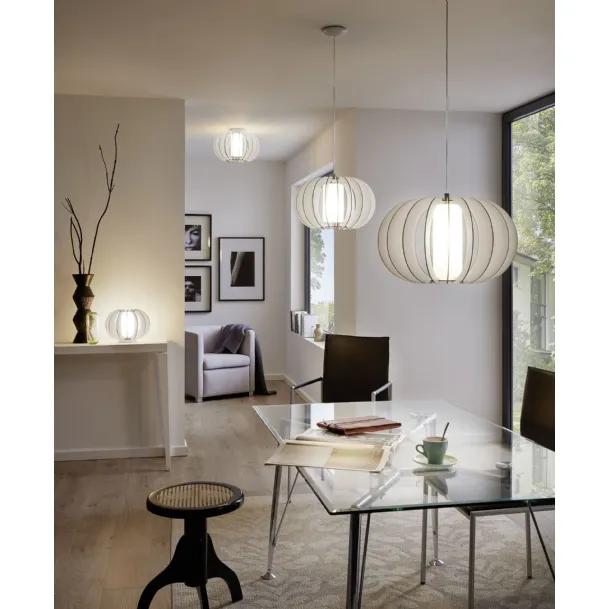 Lampada a sospensione in vetro e legno Stellato 2 di Eglo