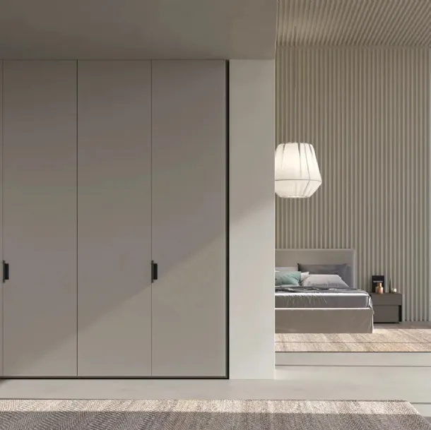 Armadio Atelier ad anta battente Line in laccato opaco di Adok