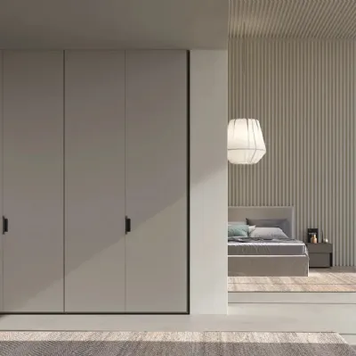 Armadio Atelier ad anta battente Line in laccato opaco di Adok