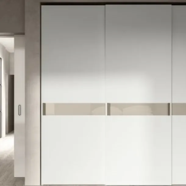 Armadio RD501 Glass con ante scorrevoli in vetro di Marka Total Living
