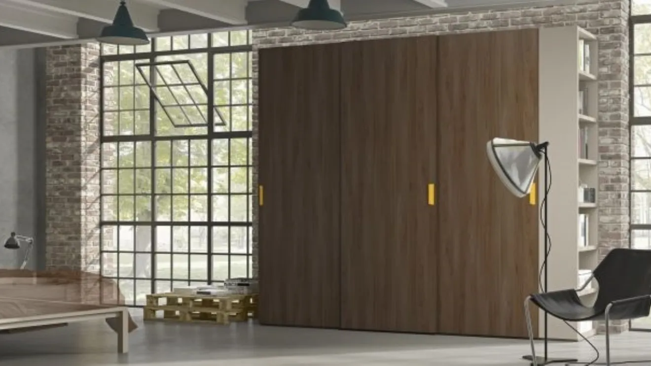 Armadio RD504 Happy in legno laccato e con ante scorrevoli di Marka Total Living