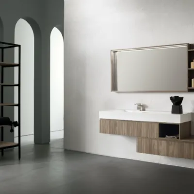 Mobile da Bagno sospeso in nobilitato effetto legno B-GO BG010 di Compab