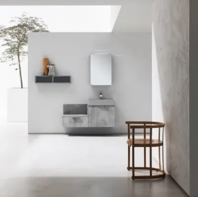 Mobile da Bagno sospeso in beton nobilitato B201 BD019 di Compab