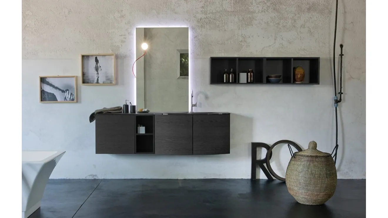 Mobile da Bagno sospeso in rovere K25 32 di Compab