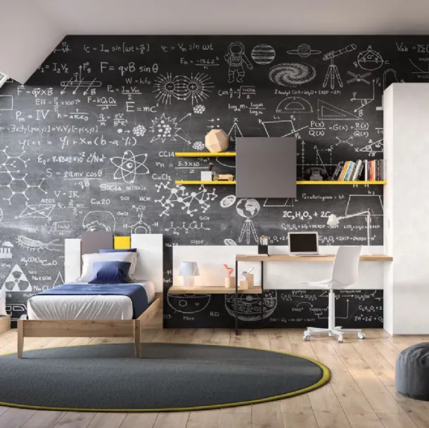 Camera componibile per teenager Room116 con scrivania di Zg Mobili