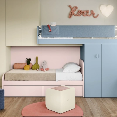 Cameretta con letti a soppalco di Nidi