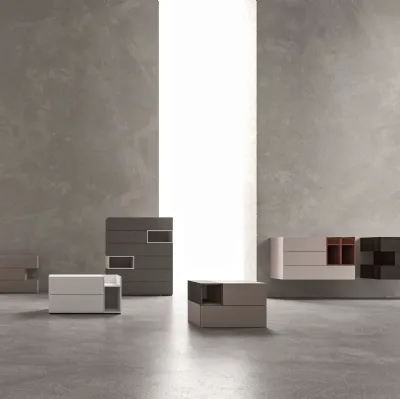 Gruppo notte componibile in laccato opaco Brick di Mab