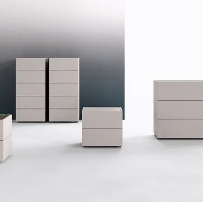 Gruppo notte moderno in laccato opaco Charme di Mab