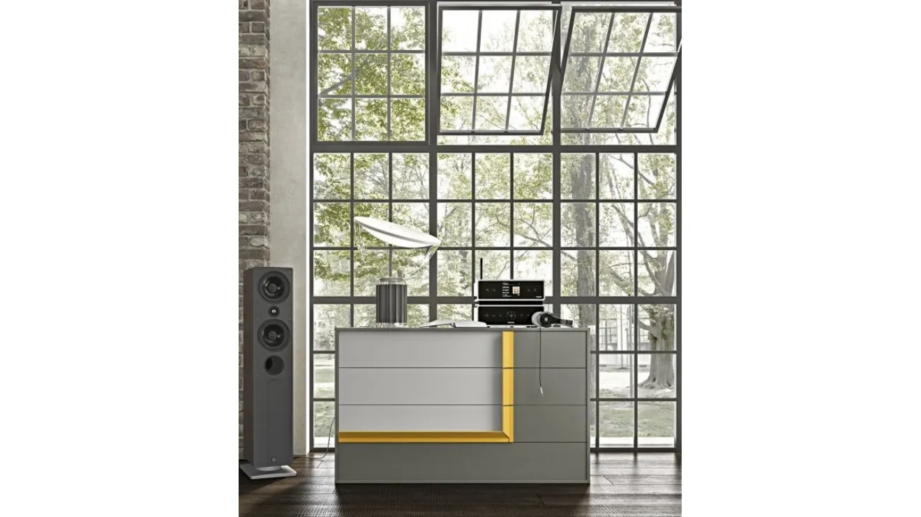 Comodino Gruppo Time in legno laccato di Marka Total Living