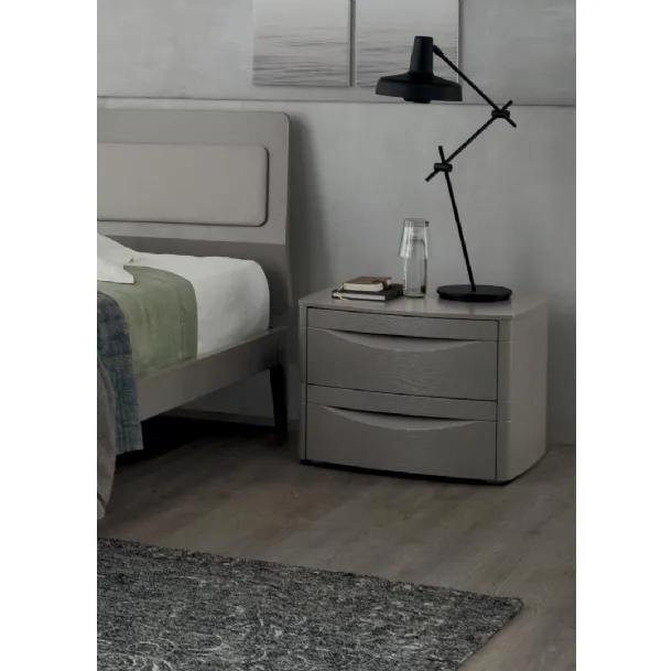 Comodino King in melaminico laccato Grigio di Maronese Acf