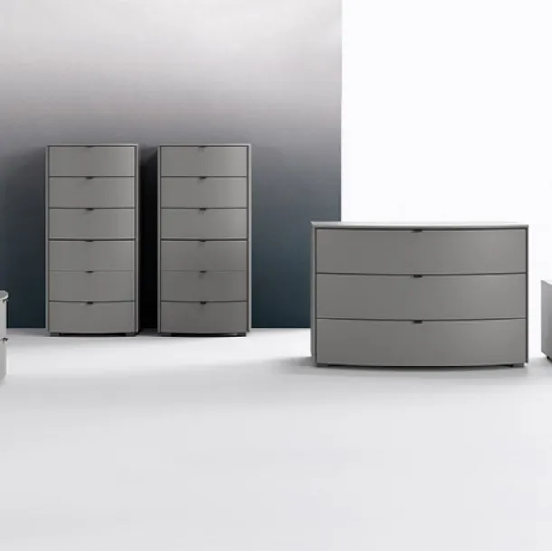 Gruppo notte in laccato grigio opaco Memory di Mab