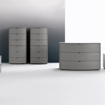 Gruppo notte in laccato grigio opaco Memory di Mab