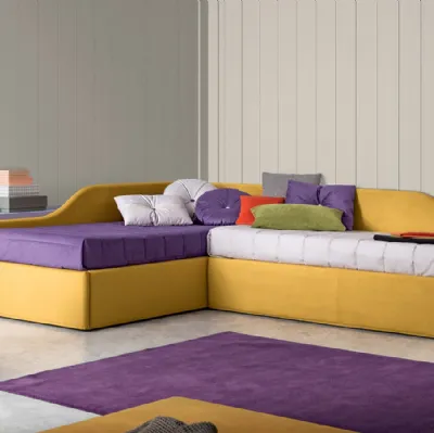 Letto singolo in tessuto Erik di Felis