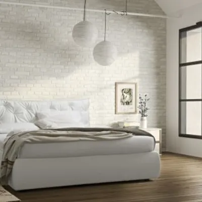 Letto RK505 Vanity con finitura in salamanca bianca di Marka Total Living