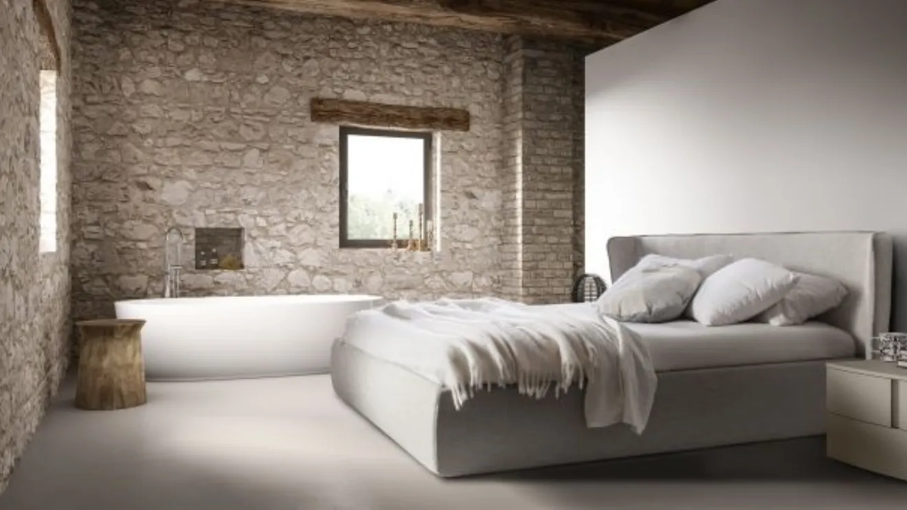 Letto RK509 Best imbottito con testiera di Marka Total Living