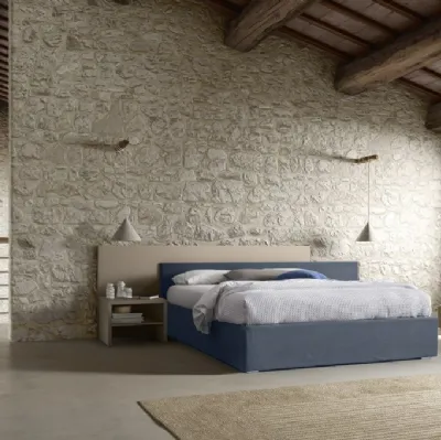 Letto RK511 Ravel con turca imbottito con contenitore di Marka Total Living