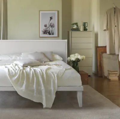 Letto con testiera imbottita in tessuto e rete in legno Smart Ergogreen