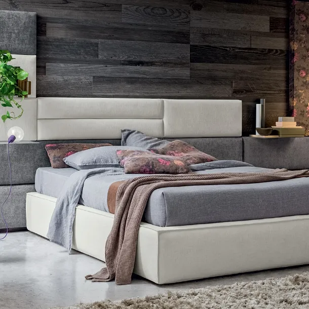 Letto matrimoniale in tessuto Sommier di Felis
