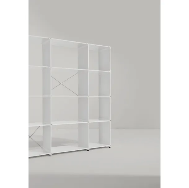 Libreria componibile Civitas in MDF laccato Bianco di Midj