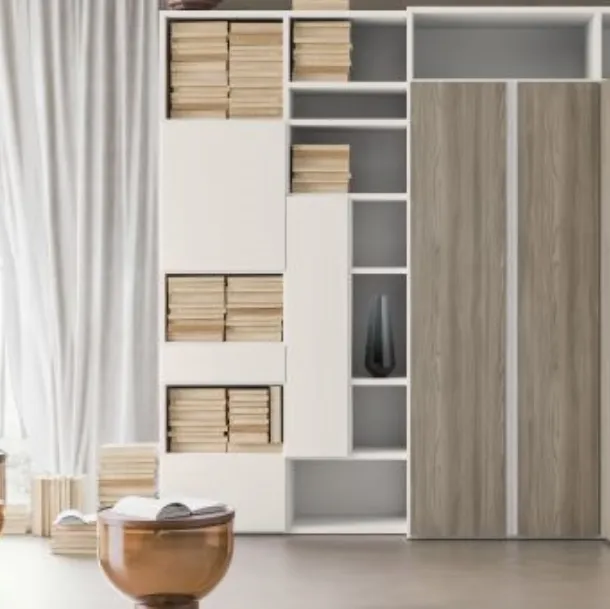 Libreria M-13 divisoria in legno laccato di Marka Total Living