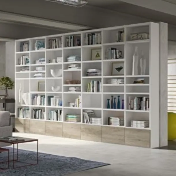 Libreria RF504 Time divisoria componibile in legno laccato di Marka Total Living