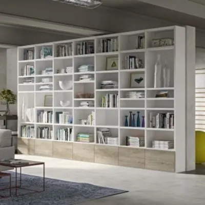 Libreria RF504 Time divisoria componibile in legno laccato di Marka Total Living
