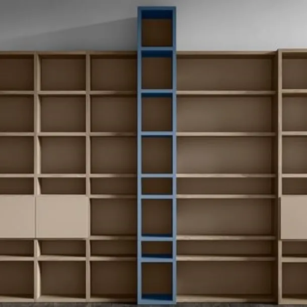 Libreria RF516 Time divisoria a muro in legno laccato di Marka Total Living
