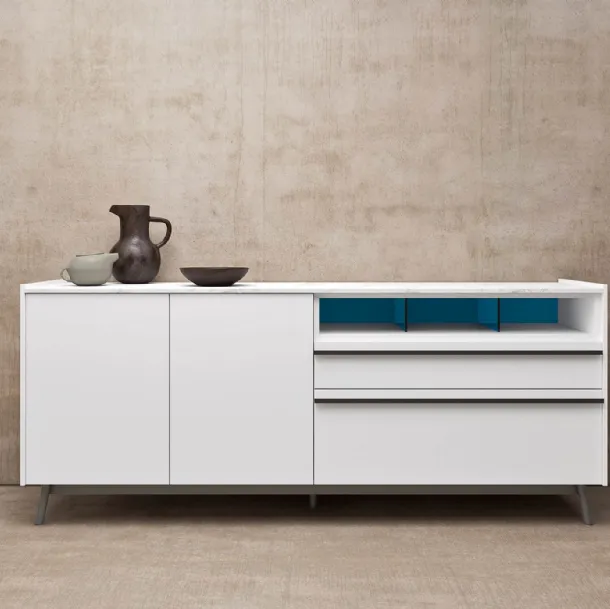 Madia in laccato bianco opaco Glamour 02 di Mab