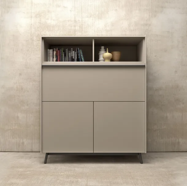 Madia Alta dal design moderno in laccato opaco Glamour 04 di Mab