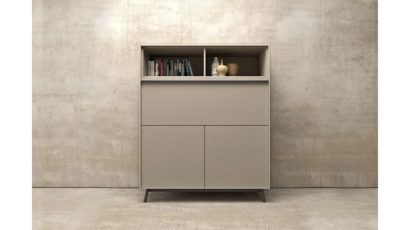 Madia Alta dal design moderno in laccato opaco Glamour 04 di Mab
