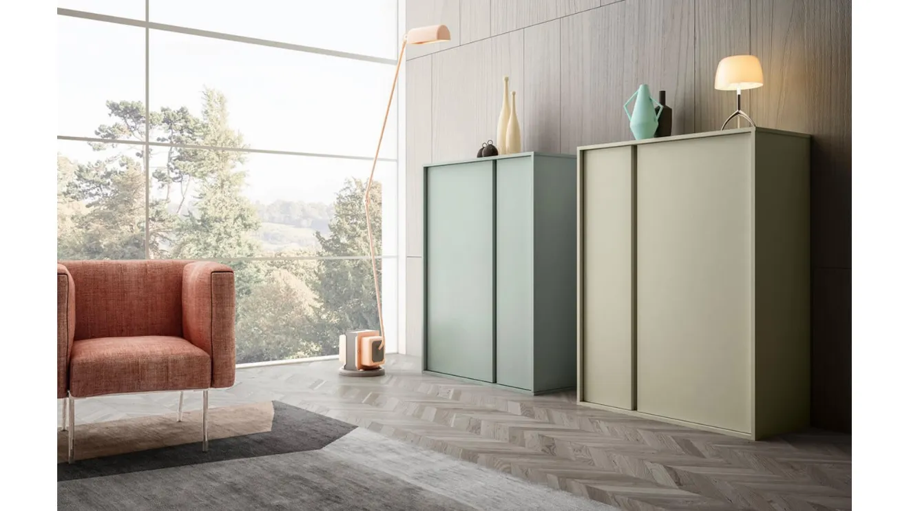 Madia alta Living 02 in laccato opaco di Arredo3