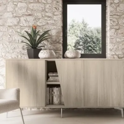 Madia RF903 Holly in legno con anta a taglio obliquo di Marka Total Living