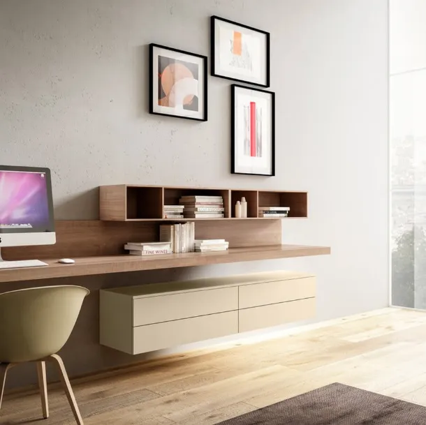 Mobile sospeso Living 08 in legno e laccato opaco di Arredo3