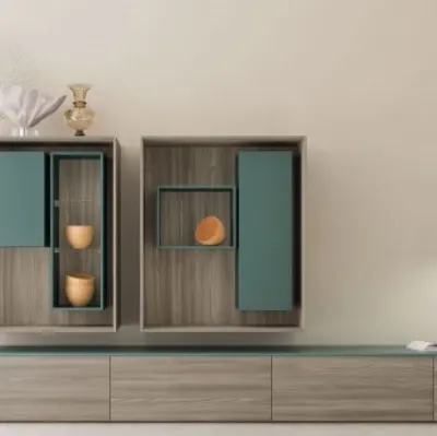 Parete Attrezzata M-02 in legno laccato di Marka Total Living