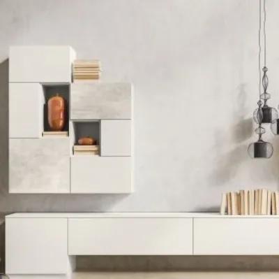 Parete Attrezzata M-08 in legno e calce di Marka Total Living