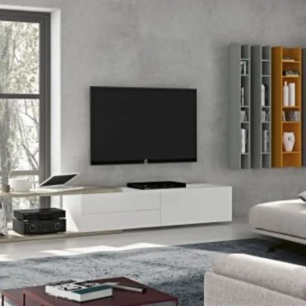 Parete Attrezzata RF103 Day in legno laccato di Marka Total Living