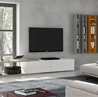 Parete Attrezzata RF103 Day in legno laccato di Marka Total Living