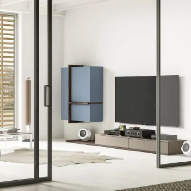 Parete Attrezzata RF105 Day in legno laccato di Marka Total Living