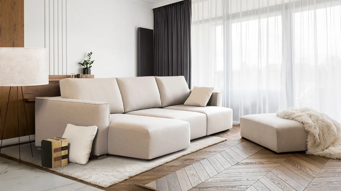 Divano in tessuto con sedute scorrevoli Harlem di Family Bedding