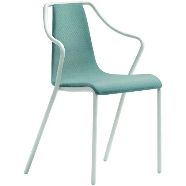 Sedia in tessuto con struttura in metallo con braccioli Ola P M TS di Midj