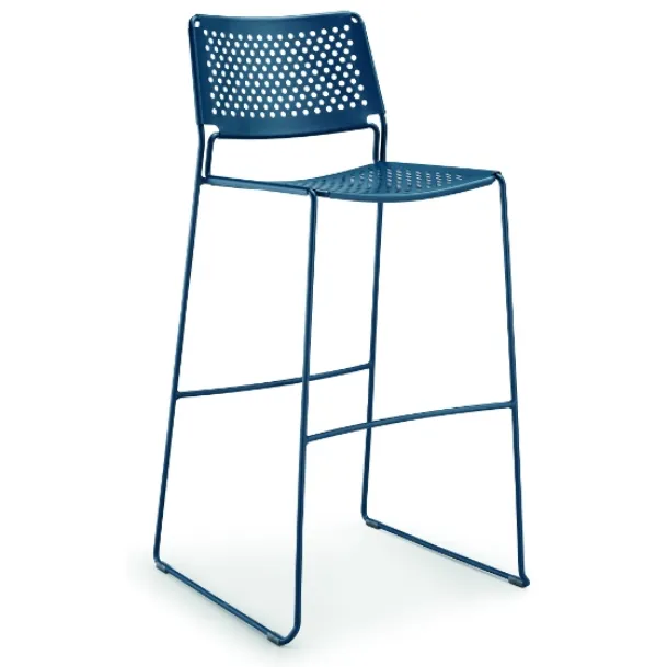 Sgabello in acciaio per uso interno ed esterno Slim M di Midj