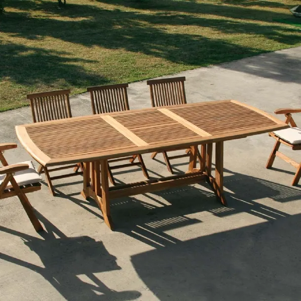 Tavolo allungabile Amalfi in massello di teak indonesiano di La Seggiola