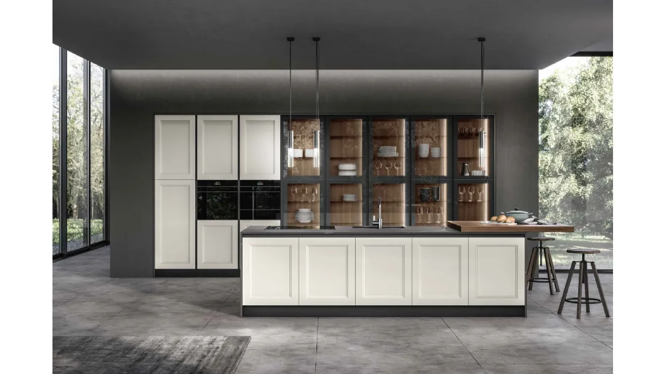 Cucina Moderna con isola Meg 03 in Pet e laminato di Arredo3