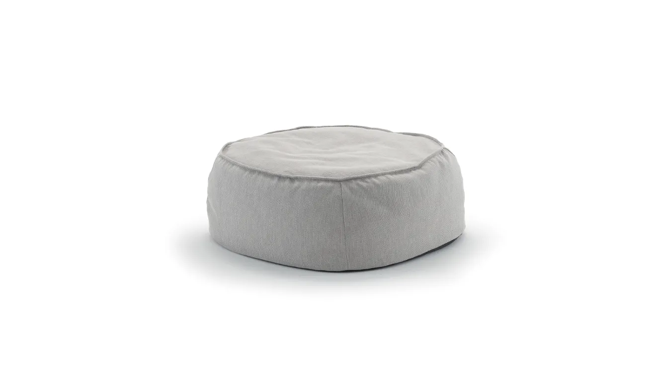 Pouf tavolino Bill in tessuto grigio di La Seggiola